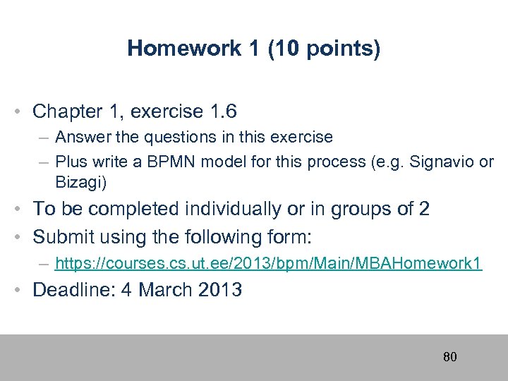Homework 1 (10 points) • Chapter 1, exercise 1. 6 – Answer the questions