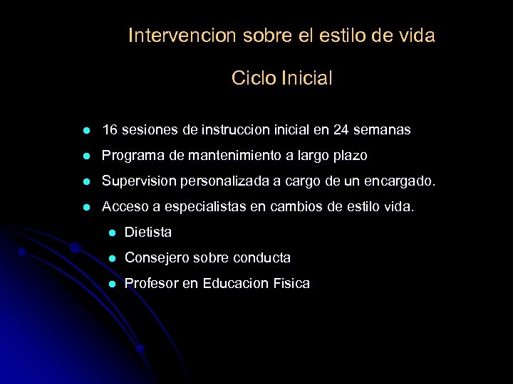 Intervencion sobre el estilo de vida Ciclo Inicial l 16 sesiones de instruccion inicial