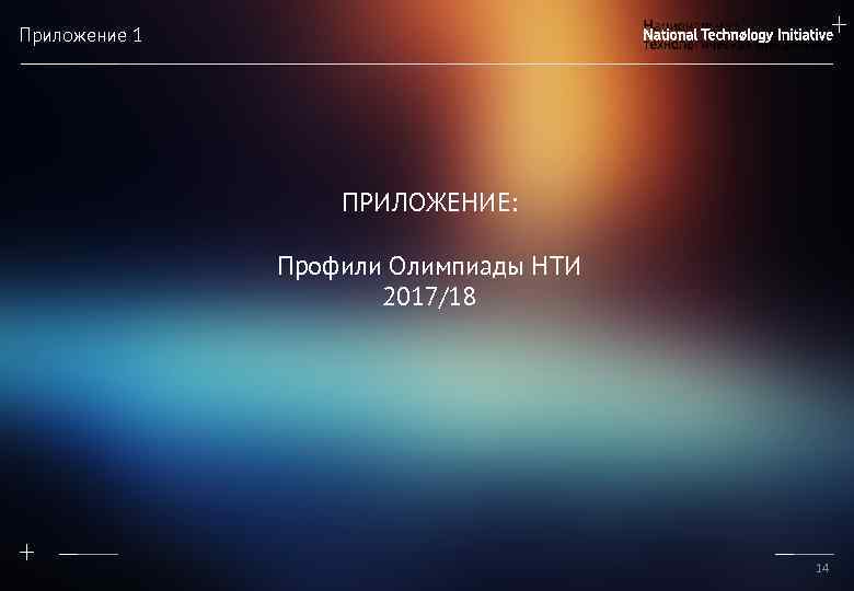 Приложение 1 ПРИЛОЖЕНИЕ: Профили Олимпиады НТИ 2017/18 14 