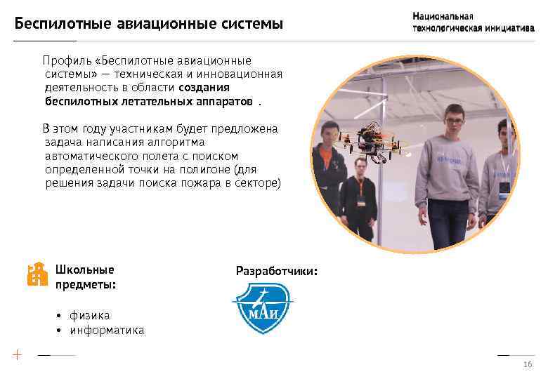 Беспилотные авиационные системы Профиль «Беспилотные авиационные системы» — техническая и инновационная деятельность в области