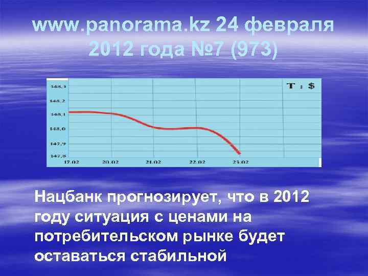 www. panorama. kz 24 февраля 2012 года № 7 (973) Нацбанк прогнозирует, что в