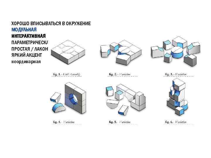 ХОРОШО ВПИСЫВАТЬСЯ В ОКРУЖЕНИЕ МОДУЛЬНАЯ ИНТЕРАКТИВНАЯ ПАРАМЕТРИЧЕСКАЯ ПРОСТАЯ / ЛАКОНИЧНАЯ ЯРКИЙ АКЦЕНТ неординарная 