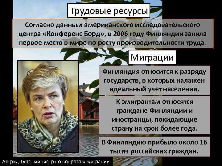 Трудовые ресурсы Согласно данным американского исследовательского центра «Конференс Борд» , в 2006 году Финляндия