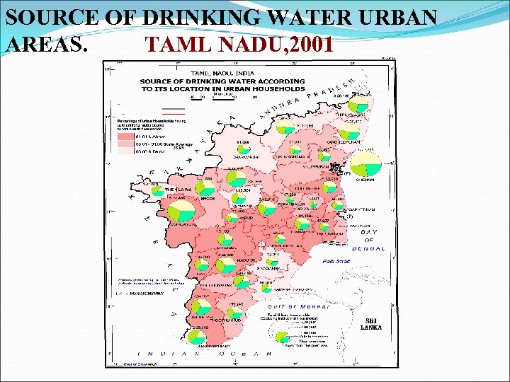 SOURCE OF DRINKING WATER URBAN AREAS. TAML NADU, 2001 