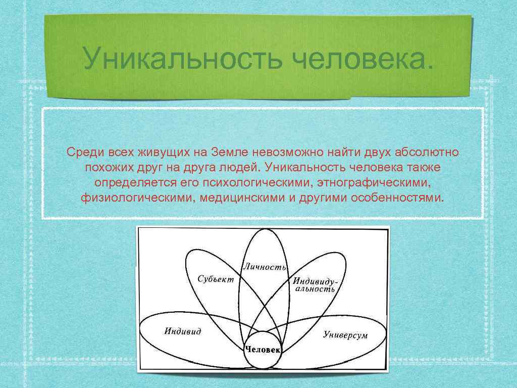 Уникальность человека. Среди всех живущих на Земле невозможно найти двух абсолютно похожих друг на