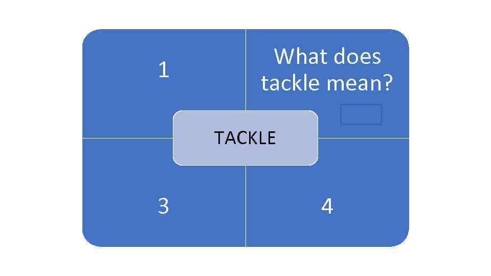 1 1 What does tackle mean? ARENA TACKLE 3 4 