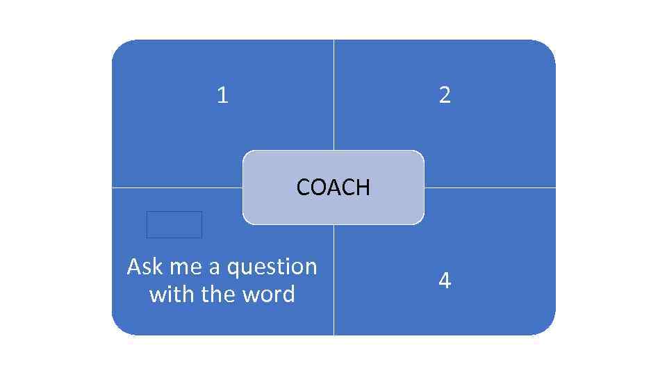 1 2 1 ARENA COACH Ask me a question with the word 4 