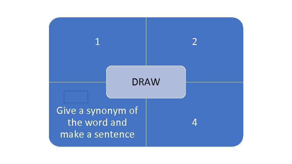 1 2 1 ARENA DRAW Give a synonym of the word and make a