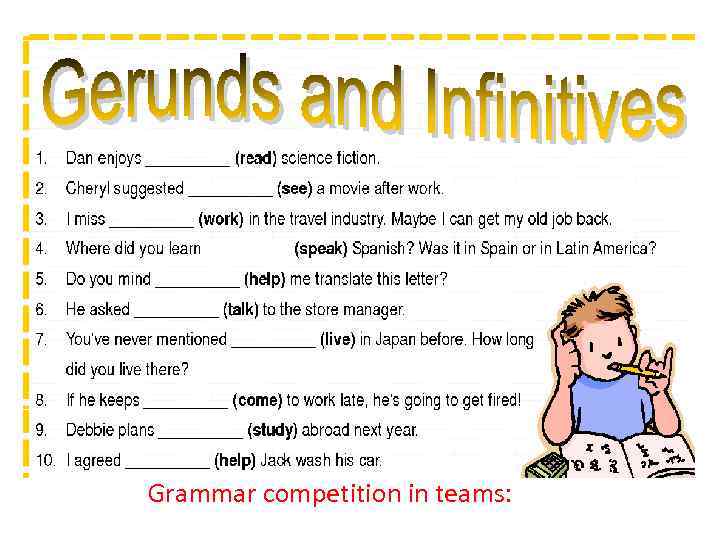 Grammar competition in teams: 