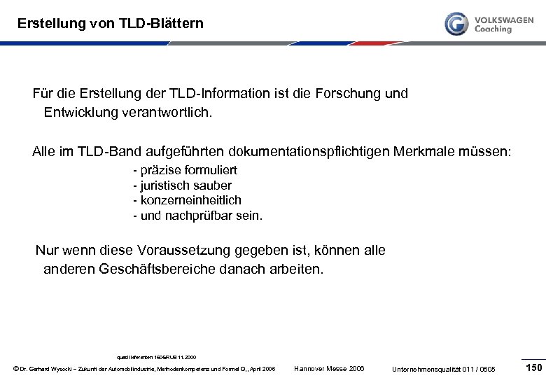 Erstellung von TLD-Blättern Für die Erstellung der TLD Information ist die Forschung und Entwicklung