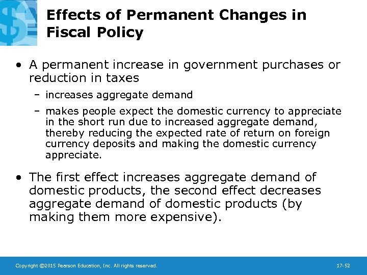 Effects of Permanent Changes in Fiscal Policy • A permanent increase in government purchases