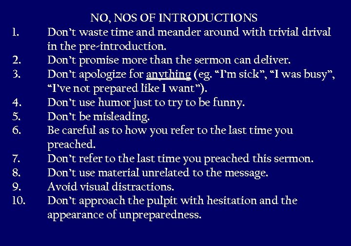 1. 2. 3. 4. 5. 6. 7. 8. 9. 10. NO, NOS OF INTRODUCTIONS