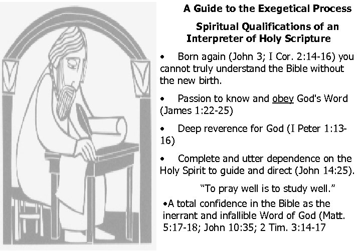 A Guide to the Exegetical Process Spiritual Qualifications of an Interpreter of Holy Scripture