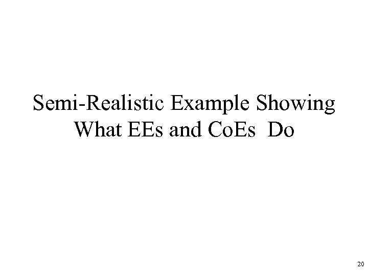 Semi-Realistic Example Showing What EEs and Co. Es Do 20 