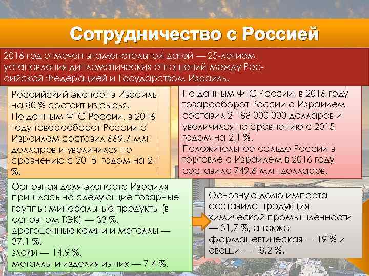 Сотрудничество с Россией 2016 год отмечен знаменательной датой — 25 -летием установления дипломатических отношений