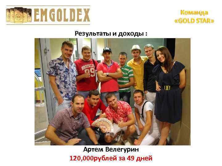 Результаты и доходы : Артем Велегурин 120, 000 рублей за 49 дней 