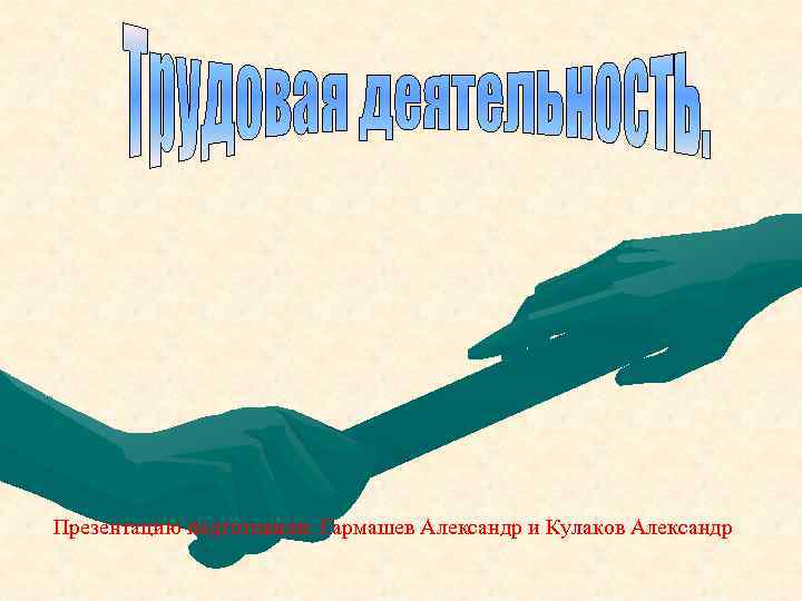 Презентацию подготовили: Гармашев Александр и Кулаков Александр 
