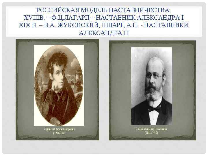 РОССИЙСКАЯ МОДЕЛЬ НАСТАВНИЧЕСТВА: XVIIIВ. – Ф. Ц. ЛАГАРП – НАСТАВНИК АЛЕКСАНДРА I XIX В.
