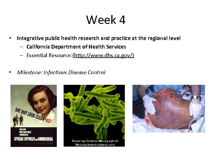 Week 4 • Integrative public health research and practice at the regional level –