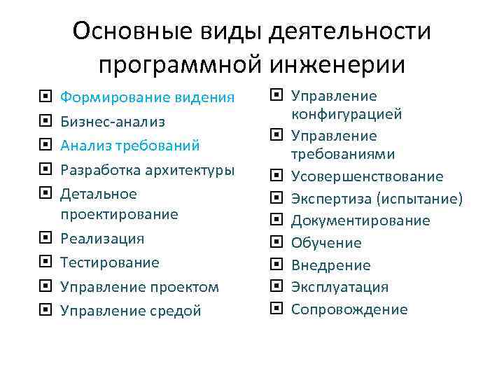 Основные виды работ. Разделы программной инженерии. Виды инженерии. Структура программной инженерии. Развитие программной инженерии.