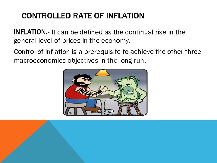 CONTROLLED RATE OF INFLATION. - It can be defined as the continual rise in