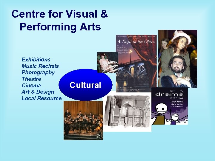 Centre for Visual & Performing Arts Exhibitions Music Recitals Photography Theatre Cinema Art &