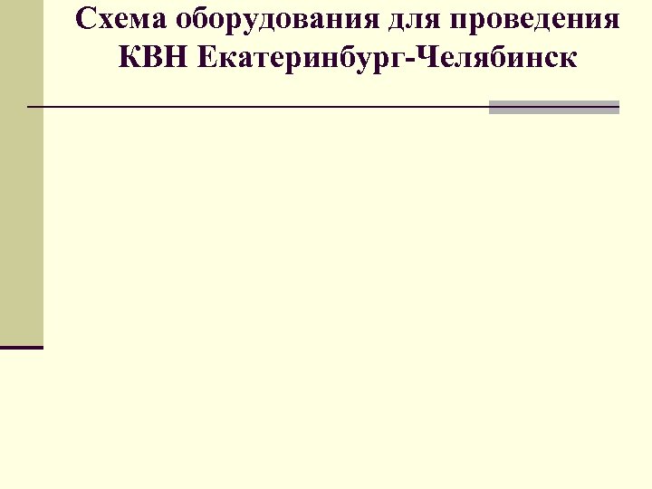 Схема оборудования для проведения КВН Екатеринбург-Челябинск 