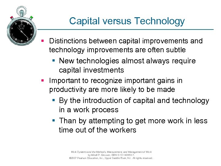 Capital versus Technology § Distinctions between capital improvements and technology improvements are often subtle