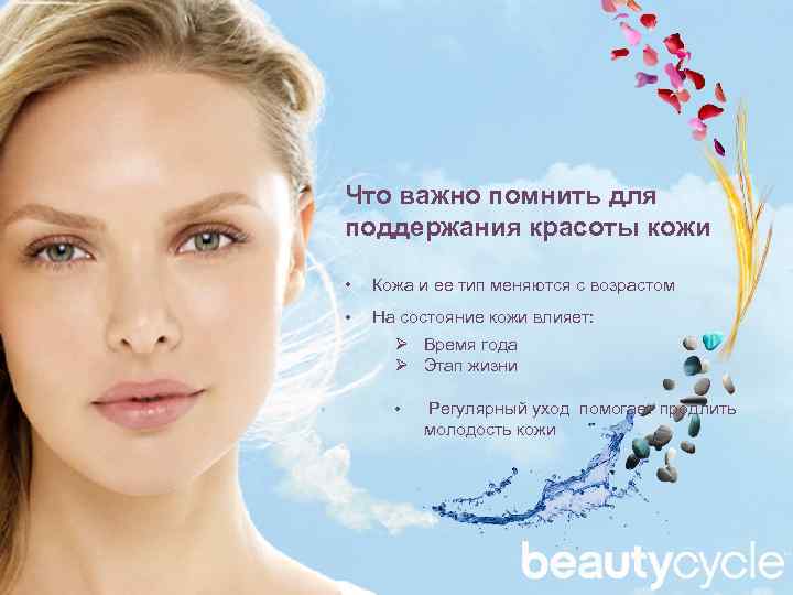 Что важно помнить для поддержания красоты кожи • Кожа и ее тип меняются с