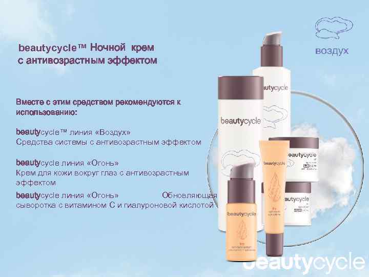 beautycycle™ Ночной крем с антивозрастным эффектом Вместе с этим средством рекомендуются к использованию: beautycycle™
