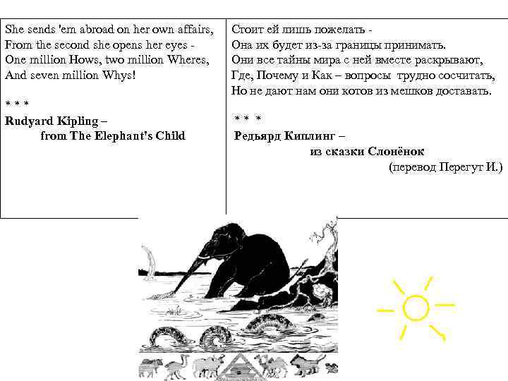 She sends 'em abroad on her own affairs, From the second she opens her