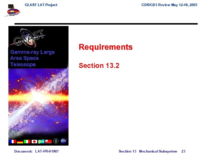 GLAST LAT Project Gamma-ray Large Area Space Telescope Document: LAT-PR-01967 CDR/CD 3 Review May