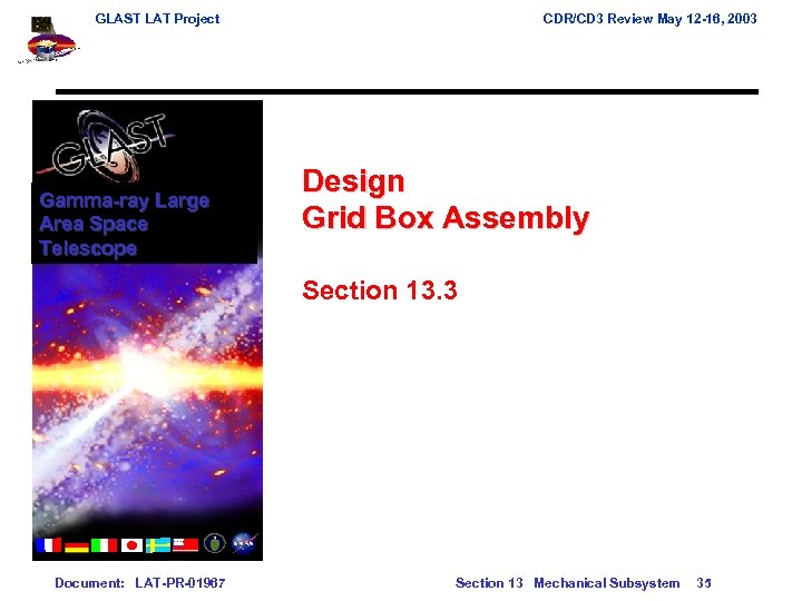 GLAST LAT Project Gamma-ray Large Area Space Telescope CDR/CD 3 Review May 12 -16,