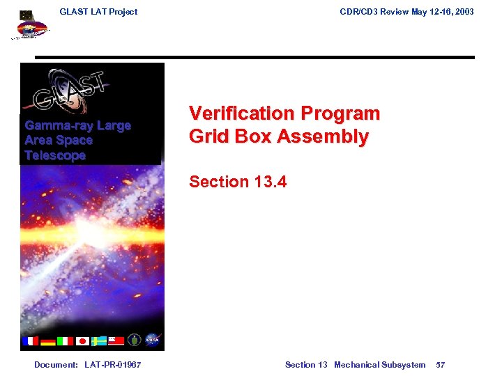 GLAST LAT Project Gamma-ray Large Area Space Telescope CDR/CD 3 Review May 12 -16,