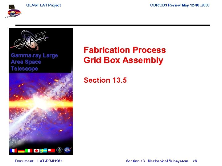 GLAST LAT Project Gamma-ray Large Area Space Telescope CDR/CD 3 Review May 12 -16,