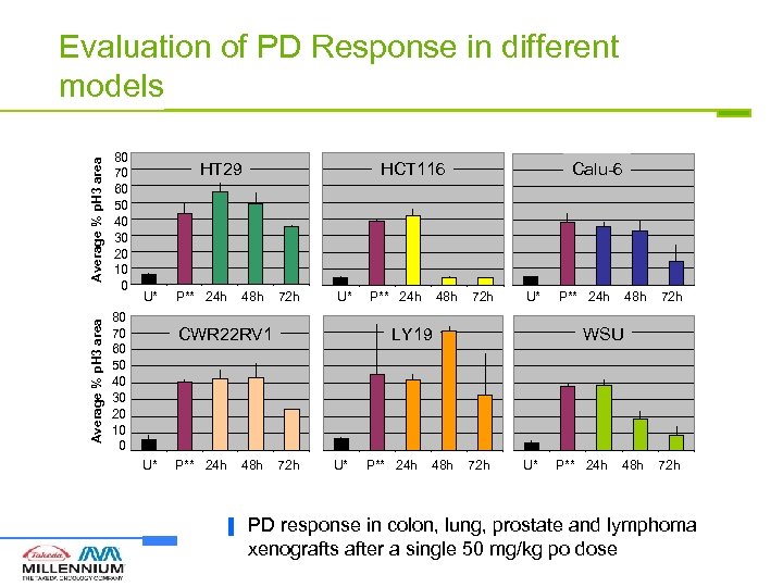 Average % p. H 3 area Evaluation of PD Response in different models 80