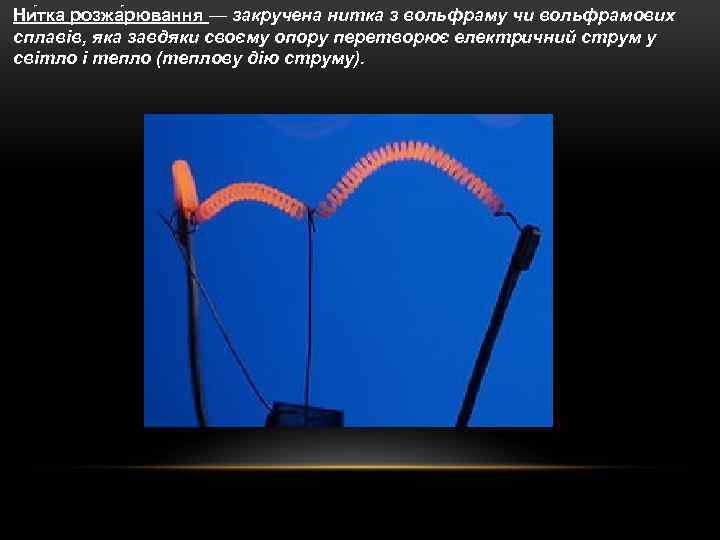 Ни тка розжа рювання — закручена нитка з вольфраму чи вольфрамових сплавів, яка завдяки