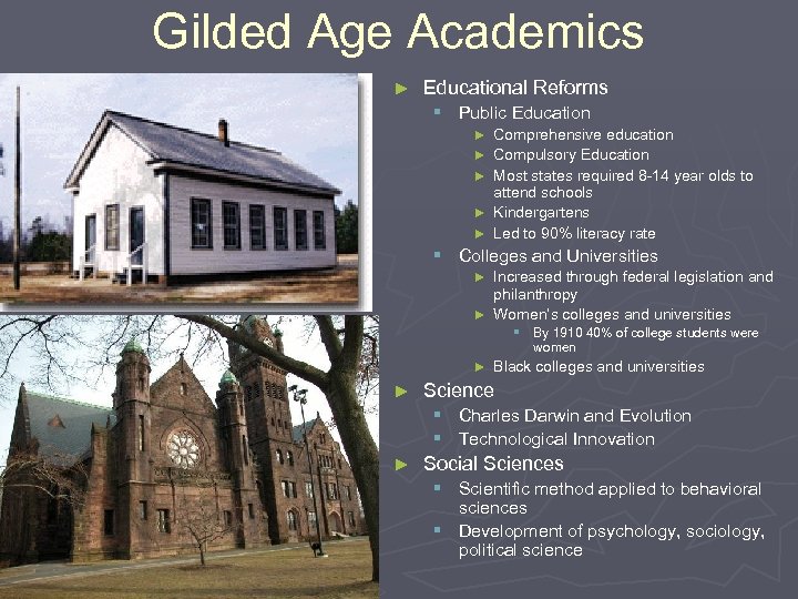 Gilded Age Academics ► Educational Reforms § Public Education ► Comprehensive education ► Compulsory