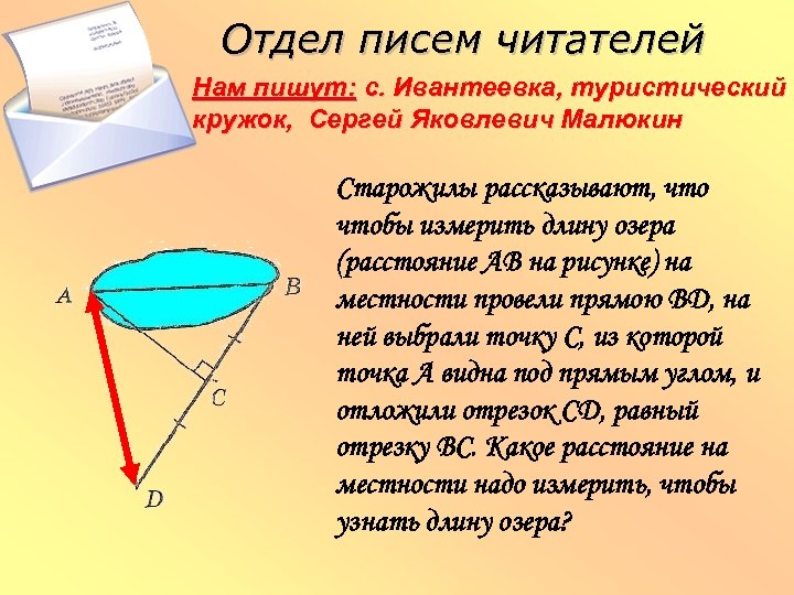 Отдел писем читателей Нам пишут: с. Ивантеевка, туристический кружок, Сергей Яковлевич Малюкин Старожилы рассказывают,