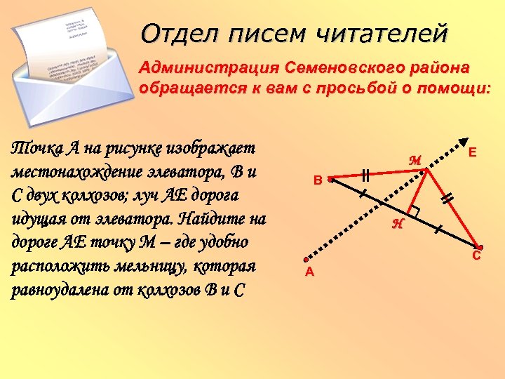 Отдел писем читателей Администрация Семеновского района обращается к вам с просьбой о помощи: Точка