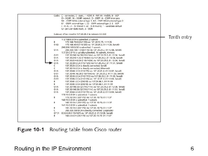 Routing in the IP Environment 6 