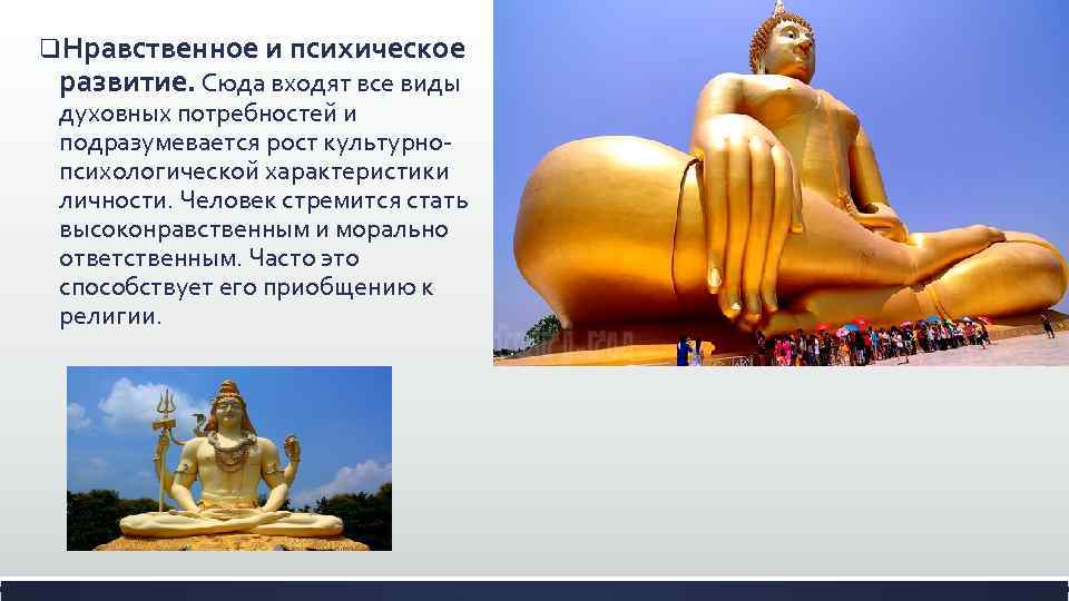 q. Нравственное и психическое развитие. Сюда входят все виды духовных потребностей и подразумевается рост