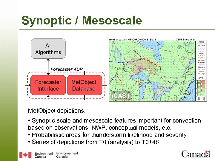 Synoptic / Mesoscale i. CAST Met. Object depictions: • Synoptic-scale and mesoscale features important