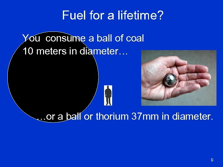 Fuel for a lifetime? You consume a ball of coal 10 meters in diameter…