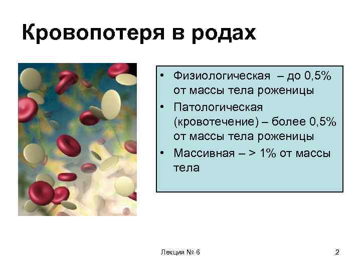 Кровопотеря в родах • Физиологическая – до 0, 5% от массы тела роженицы •