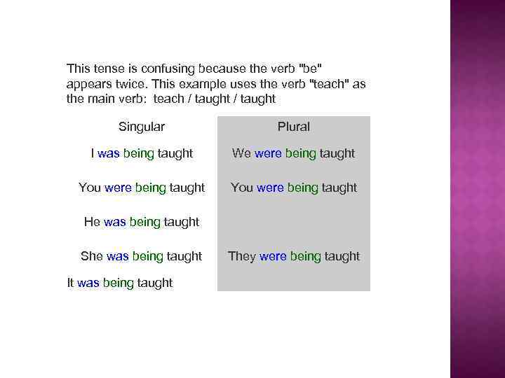 This tense is confusing because the verb 