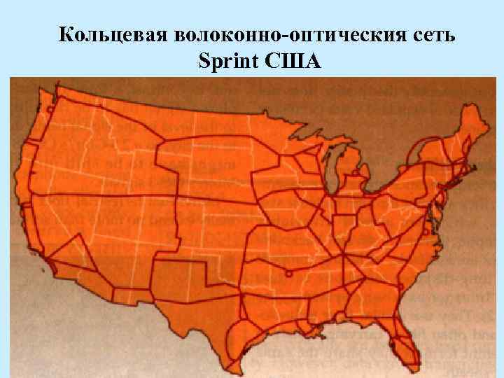Кольцевая волоконно-оптическия сеть Sprint США 