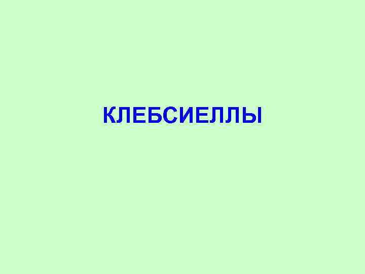 КЛЕБСИЕЛЛЫ 