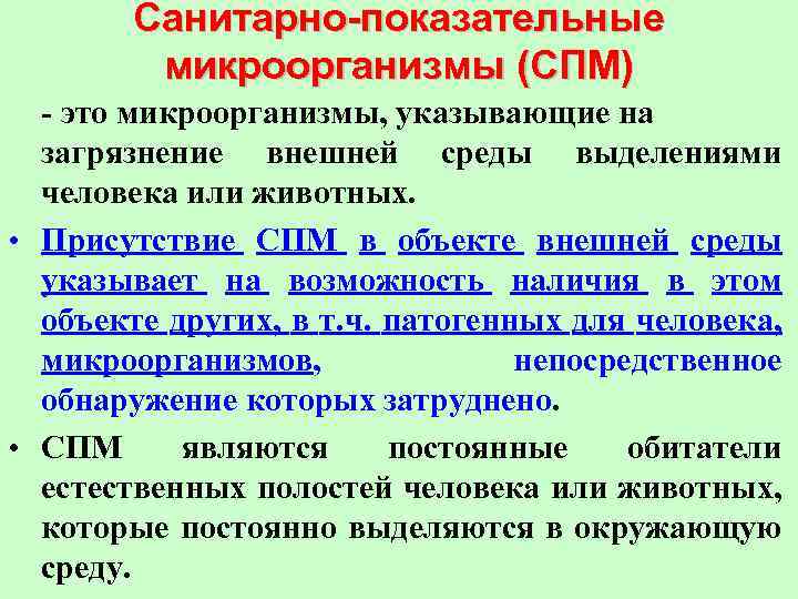 Санитарно показательные микроорганизмы почвы. Санитарно-показательные микроорганизмы воды. Санитарно-показательные микроорганизмы пищевых продуктов. Требования к санитарно-показательным микроорганизмам.