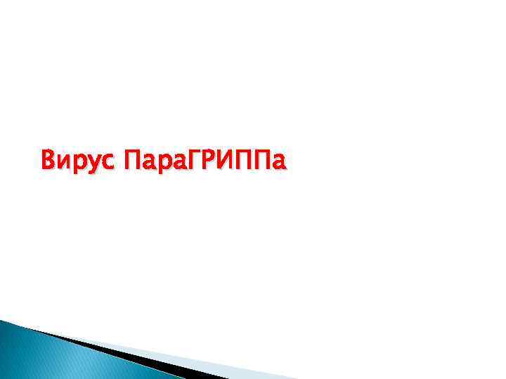 Вирус Пара. ГРИППа 